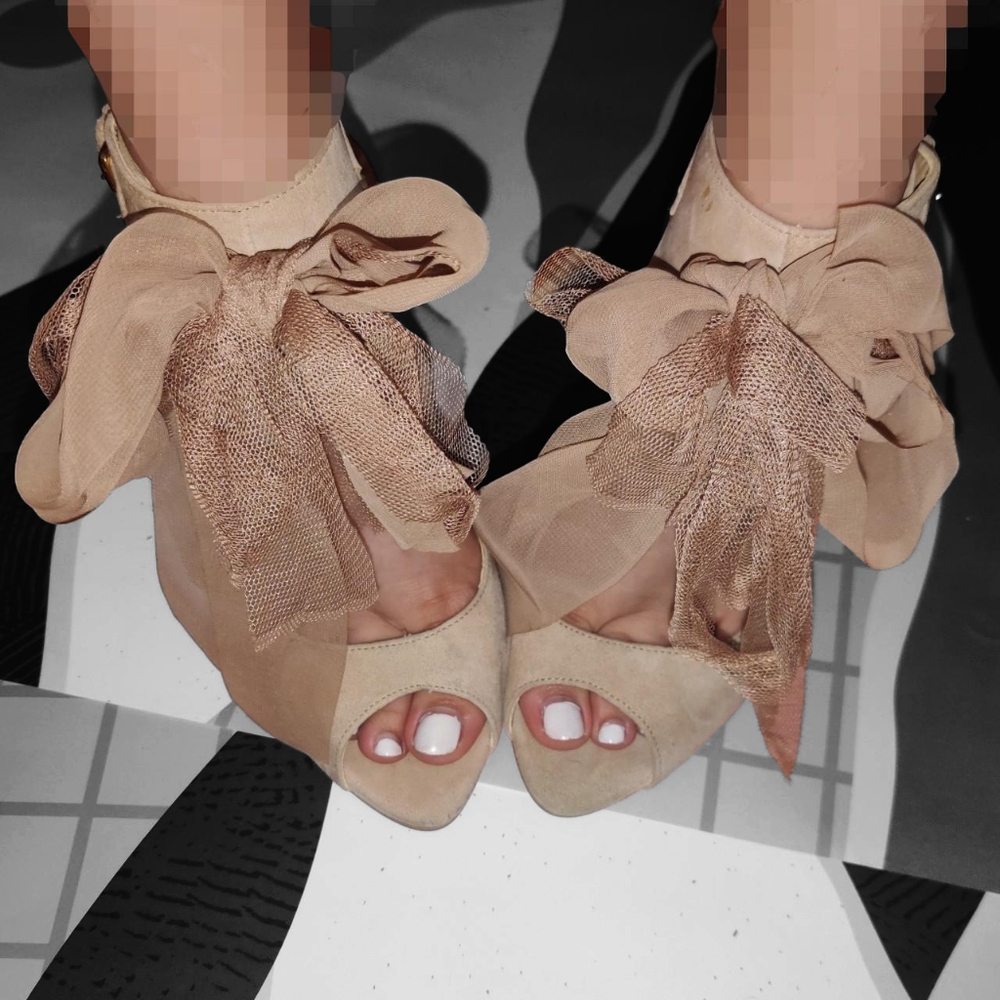 Zara Nude Beige Bridal Heels ! Very feminine and dainty